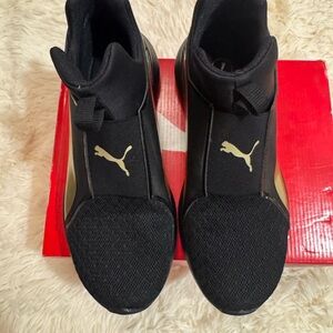 Puma Black and Gold Women's Sneakers